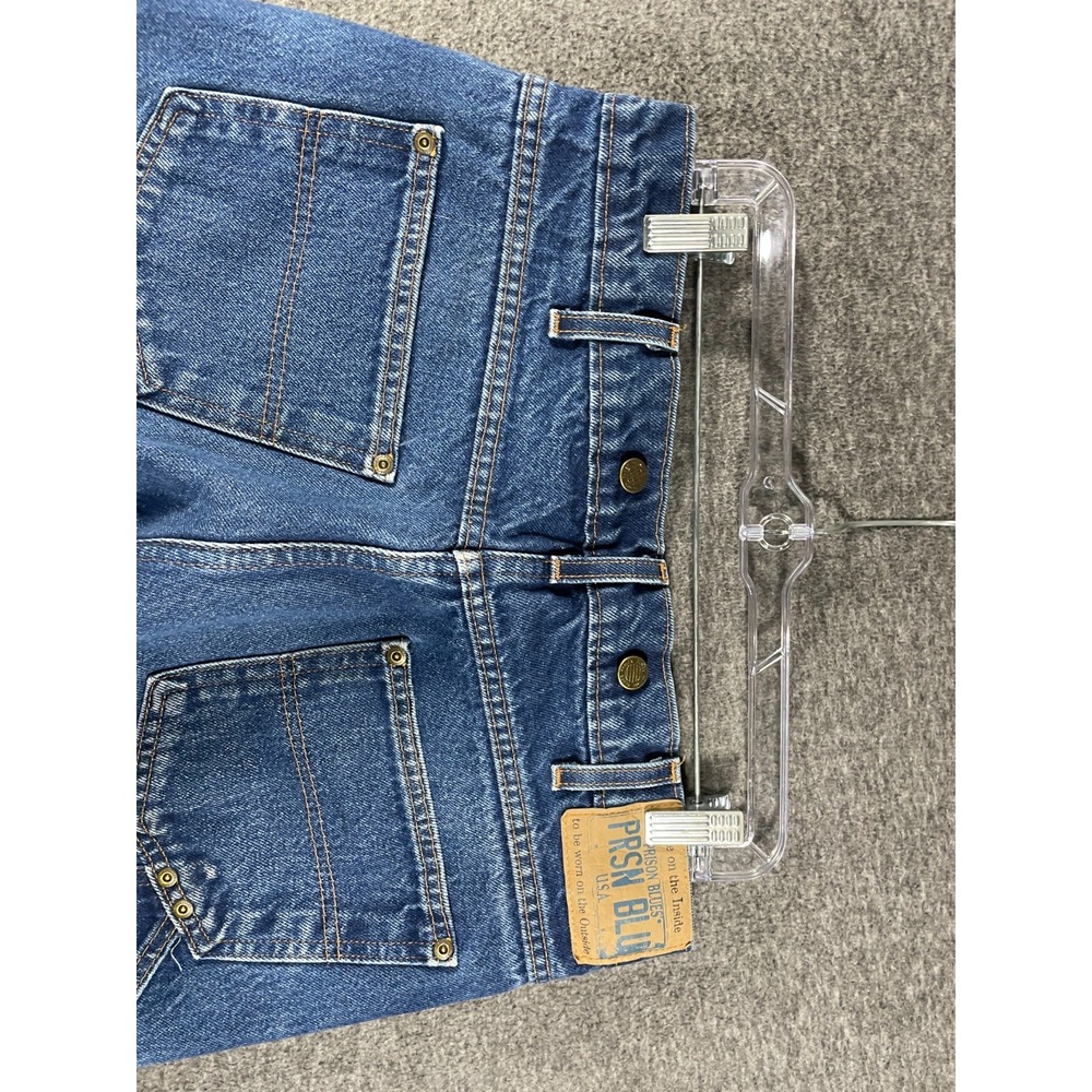 Vintage Prison Blues Double Knee Jeans 32x32 Made In USA Logger Distressed - Picture 13 of 16
